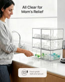 Vtopmart 4 Pack Small Clear Stackable Storage Drawers for Desk, Countertop