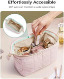 BAGSMART Makeup Bag Travel Toiletry Bag, Wide-open Zipper Pouch, Pink