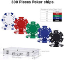 300 Pcs Poker Chips Set for Texas Holdem, 11.5g Clay Chips with Aluminum…