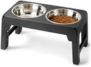 Amazon Basics Elevated Dog Bowls Stand, 5 Height Adjustable Foldable Raised…