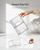 Vtopmart 4 Pack Small Clear Stackable Storage Drawers for Desk, Countertop