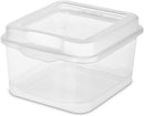 Sterilite FlipTop, Stackable Small Storage Bin with Hinging Lid, Plastic Container to Organize Desk at Home, Classroom, Office, Clear, 1-Pack — 1