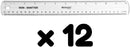Westcott Shatterproof Flexible Ruler, Clear, 12", 12 Count — 2