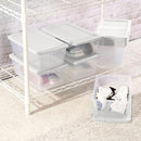 Sterilite 6 Quart Storage Box, Clear Plastic with White Snap Lid, 12 Pack