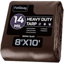 Patiobay Tarp 8x10 FT Heavy Duty Waterproof 14 Mil Brown