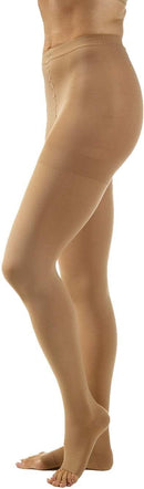 JOBST Relief 20-30 mmHg Compression Stockings, Waist High Pantyhose, Open Toe | Compression Socks for Women/ Men for Tired, Aching or Swollen Legs | Beige | X-Large — 1