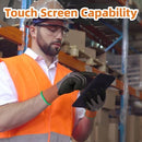 Schwer 6 Pairs Work Gloves Sandy Nitrile Coated, Touchscreen, LT5626, L