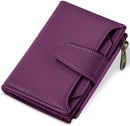 Airkit Small Wallet Women RFID Blocking Soft Leather Bifold Compact Card Holder Wallet for Women with Zipper Coin Pocket 4 ID Window