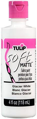 Tulip Soft Fabric Paint, Washable, Stays Soft and Flexible, Permanent Paint, for Light and Dark Fabrics, 4 fl oz, Glacier White | Matte Glacier White | 4 Fl Oz (Pack of 1) — 3