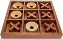 Wooden Tic Tac Toe Game – 9 Inch Solid Wood Board with X and O Pieces,…