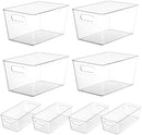 Vtopmart 8 Pack Clear Storage Bins with Lid Set for Pantry Organizer