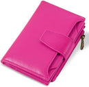 Airkit Small Wallet Women RFID Blocking Soft Leather Bifold Compact Card Holder Wallet for Women with Zipper Coin Pocket 4 ID Window
