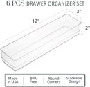 STORi SimpleSort 6-Piece Stackable Clear Drawer Organizer Set