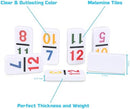 Mexican Train Numbers Dominoes with 4 Wood Trays, Color Double 12 Numerical…