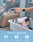 BAGSMART Clear Toiletry Bag 2-Pack TSA Approved Water-Repellent, Black
