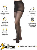 Allegro Women's Sheer Compression Pantyhose 20-30 mmHg Firm Support Hosiery | Medium | Fawn — 6