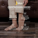 Allegro Knee High Sheer 20-30 mmHg Compression Socks for Men & Women | X-Large Full-Calf | Black — 4