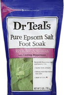 Dr. Teal's Pure Epsom Salt Foot Soak Solution Gift Set (2 Pack, 2lbs ea.) - Revitalize & Refresh with Cooling Peppermint - Essential Oils & Baking Soda Ease Aches & Pains and Eliminate & Prevent Odor — 2
