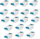 Sterilite Deep Clip Box, Stackable Small Storage Bin with Latching Lid, Plastic Container to Organize Paper, Office, Home, Clear Base and Lid, 1-Pack — 7