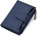 Airkit Small Wallet Women RFID Blocking Soft Leather Bifold Compact Card Holder Wallet for Women with Zipper Coin Pocket 4 ID Window