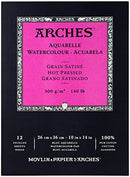 Arches Watercolor Paper Pad, 140 Pound, Cold Press, 9"x12", 12 Sheets/Pack, Case of 3 Packs | 9"x12" (Pack of 3) — 5