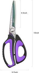 LIVINGO 10" Heavy Duty Multipurpose Shears for Shop & Garden (Black/Purple) | Purple & Black — 2