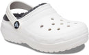 Crocs Kids' Classic Lined Kids Clog – White/Grey — 3
