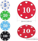 Plastic Poker Chips Set with Storage Box for Blackjack, Texas Hold'em, Night…