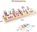 Mexican Train Dominoes Set with Numbers and 4 Wooden Trays/Racks, Double 12…