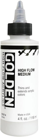 High Flow Medium by GOLDEN, 4 fl. oz. Bottle, Professional Acrylic Medium, Transparent — 1