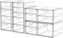 caktraie 4-Pack Acrylic 16-Drawer Storage & Makeup Organizer for Desk