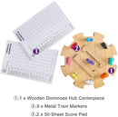 Mexican Train Dominoes Accessories Set with Wooden Hub (Felted Bottom) -…