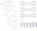 ZHENTOR Elastic Shoe Laces, Elastic No Tie Shoelaces for Sneakers, One Size Fits All Adults and Kids Shoes | White 03J | 3 Pairs — 1