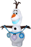 Gemmy Christmas Airblown Inflatable Frozen 2 Olaf Holding String of Ornaments Disney, 4 ft Tall — 3