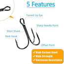 Afmivs Treble Fishing Hooks Freshwater Saltwater, 100pcs Treble Hooks for…