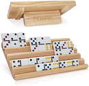plusvivo Domino Racks Set of 2, Wooden Domino Trays Holders Organizer for…