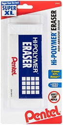 Pentel HI-Polymer Eraser Combo Pack, 6 Caps, 1 Large (ZEH0210BP7) (Pack of 3) | White | 1 Count (Pack of 3) | Eraser Block and Cap Bundle — 7