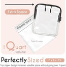 BORSALI TSA Approved Toiletry Clear Quart Size Bag, 2 Pack