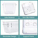 WOWBOX 25 PCS Clear Plastic Drawer Organizer, Makeup Organizers and Storage Bins