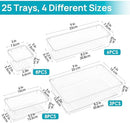 Vtopmart 25 PCS Clear Plastic Drawer Organizers Set, 4-Size Versatile Bathroom…