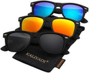 KALIYADI Polarized Sunglasses 3-Pack, Matte Mirror Lenses