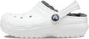Crocs Kids' Classic Lined Kids Clog – White/Grey — 4