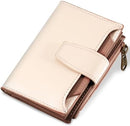 Airkit Small Wallet Women RFID Blocking Soft Leather Bifold Compact Card Holder Wallet for Women with Zipper Coin Pocket 4 ID Window