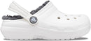 Crocs Kids' Classic Lined Kids Clog – White/Grey — 2