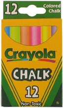 Crayola Non-Toxic White Chalk(12 ct box)and Colored Chalk(12 ct box) Bundle — 3