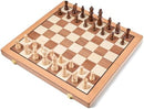 AMEROUS Magnetic Wooden Chess Set, 15 Inches Handmade Wooden Folding Travel…