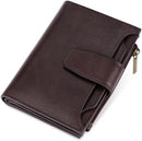 Airkit Small Wallet Women RFID Blocking Soft Leather Bifold Compact Card Holder Wallet for Women with Zipper Coin Pocket 4 ID Window