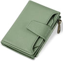 Airkit Small Wallet Women RFID Blocking Soft Leather Bifold Compact Card Holder Wallet for Women with Zipper Coin Pocket 4 ID Window