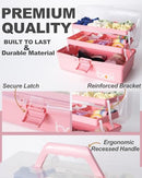 TERGOO 12in 3-Layer Plastic Craft Organizers and Storage, Portable Folding…