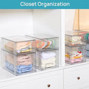 Vtopmart 4 Pack Large Stackable Storage Drawers, Clear
